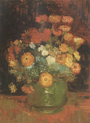 Vincent Van Gogh Vase with Zinnias (nn04)